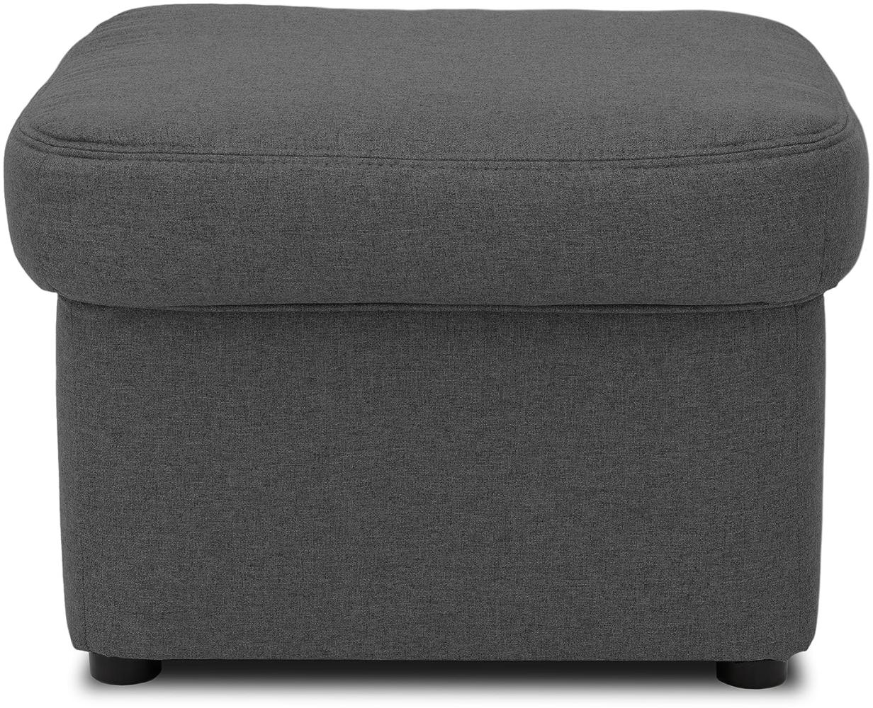 DOMO Collection Puno Hocker, Beistellhocker, Sitzhocker, Polsterhocker, 60 x 60 x 40 cm in grau Bild 1