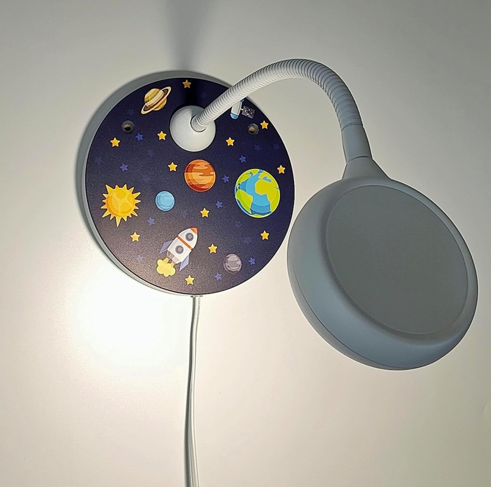 Wandleuchte für Kinderzimmer mit Weltall Motiv und Flexarm, Höhe 20cm Bild 1
