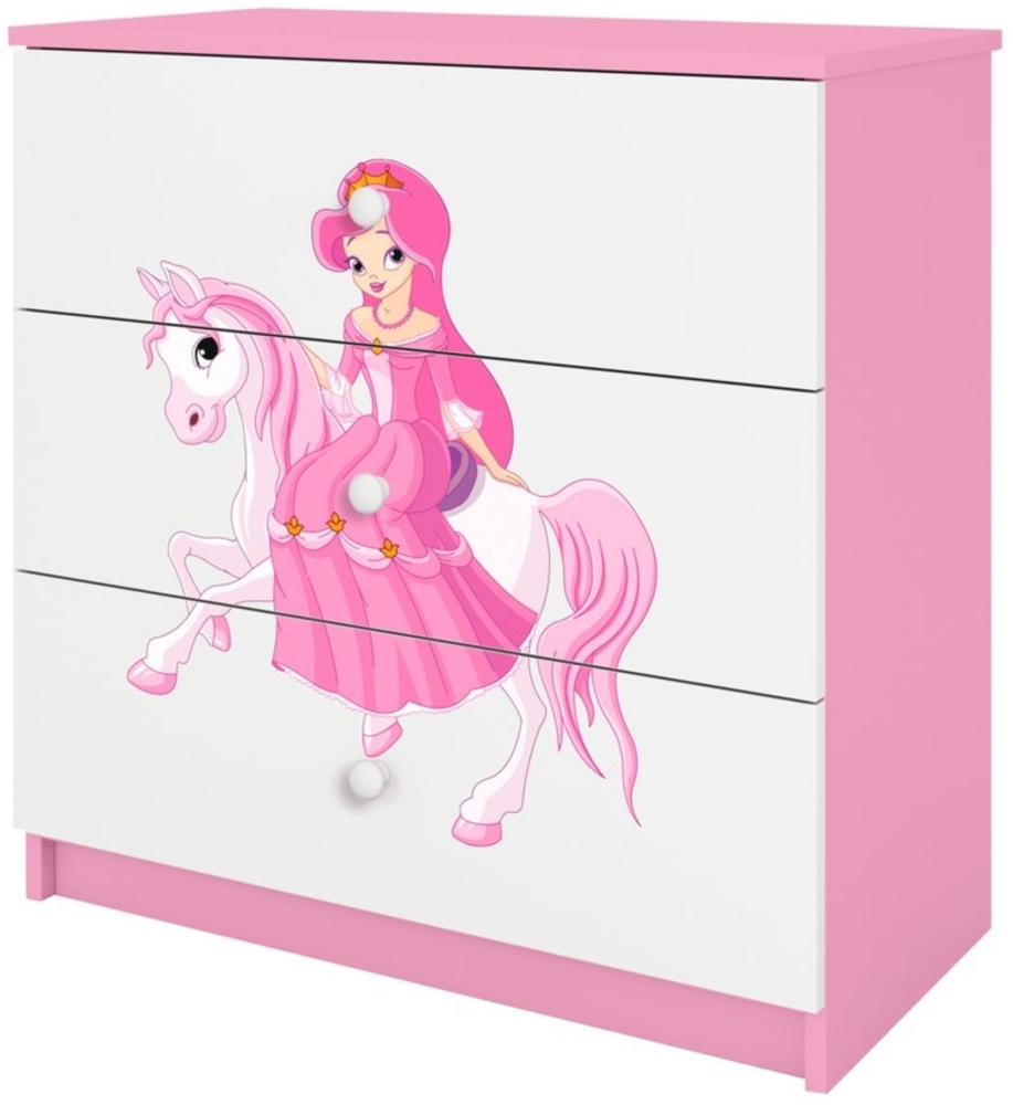 Raumhirsch Furniture Kommode Kinderkommode mit Schubladen Prinzessin zu Pferd Bild 1