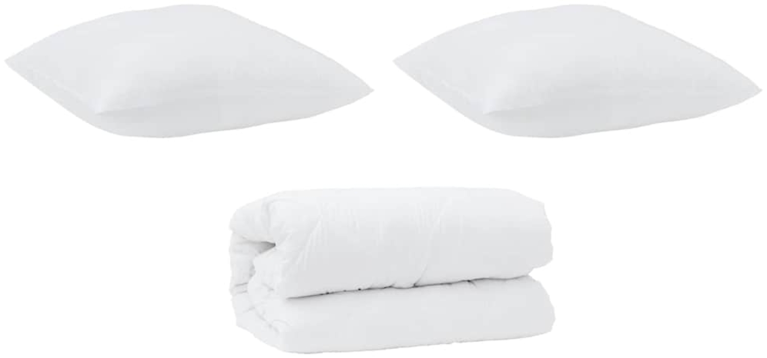 vidaXL Bettdecken Set 3 pcs Weiß Mikrofaser und Daunenfedern 3378031 Bild 1
