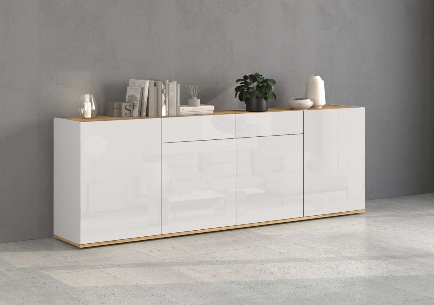 INOSIGN Sideboard GARDA Sideboard,Kommode, Schrank, Kredenz Grifflos mit Push to Open (1 St), 4 Türen, 2 Schubladen, grifflos Breite 200 cm Bild 1