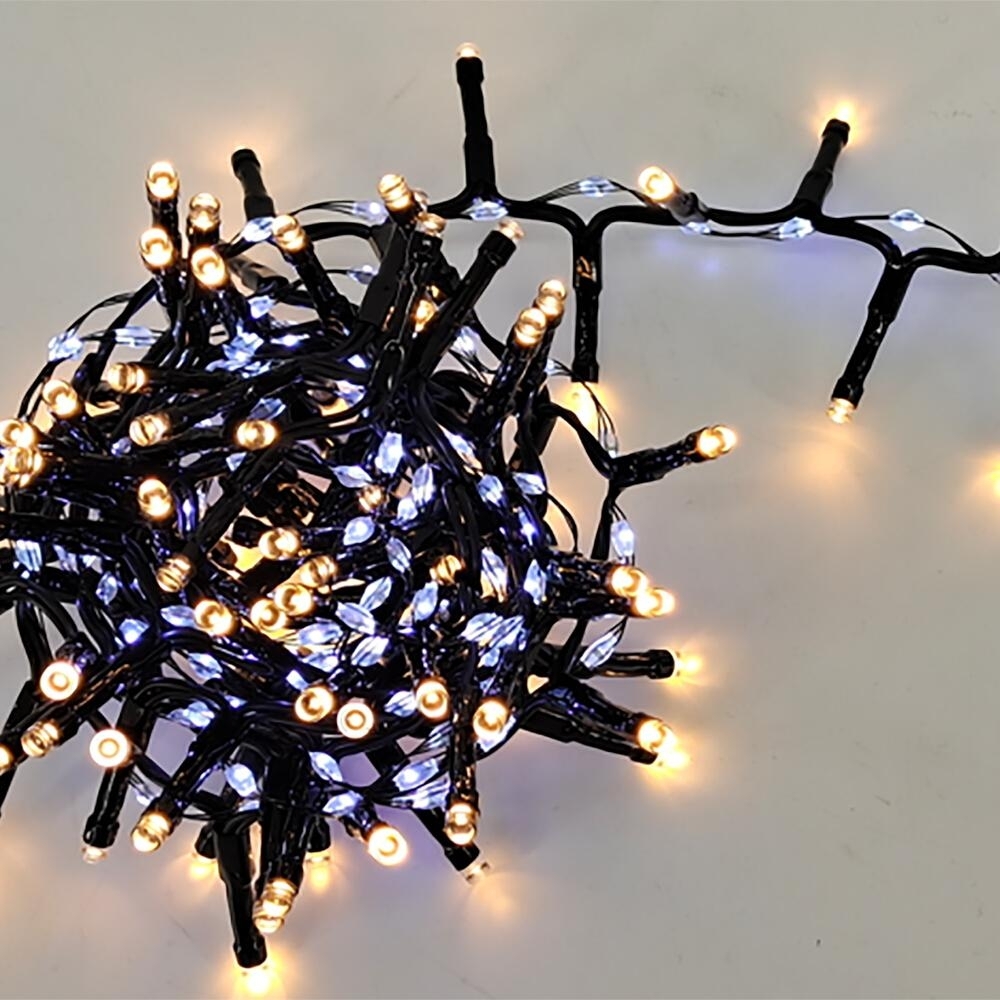 FHS LED-Clusterkette Snowfall außen 502er warmweiß/kaltweiß, IP44, 6/18 h Timer Bild 1