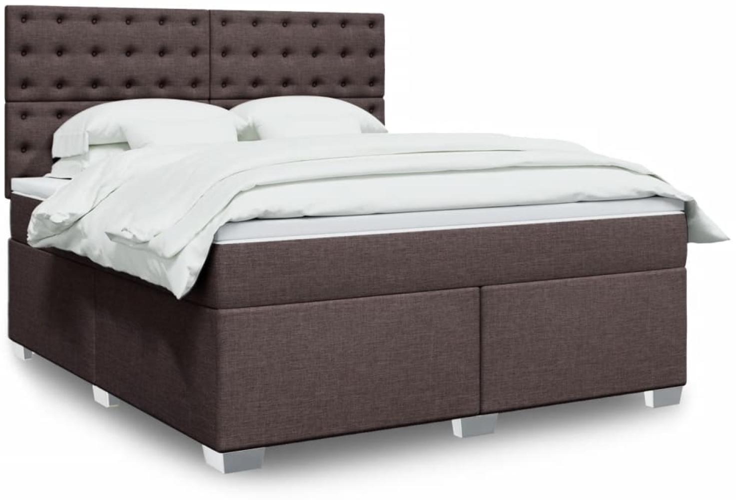 vidaXL Boxspringbett mit Matratze Dunkelbraun 180x200 cm Stoff 3292884 Bild 1