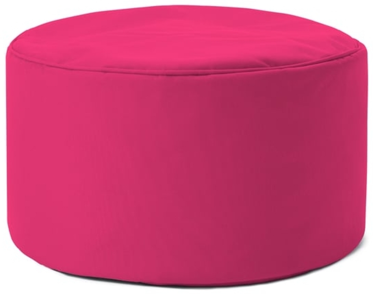 Lumaland Indoor Outdoor Sitzsack Hocker 25x45 cm - Runder Sitzpouf, Sitzsack Bodenkissen, Fussablage, Bean Bag Pouf - Wasserabweisend - Pflegeleicht - ideal für Kinder und Erwachsene - Pink Bild 1