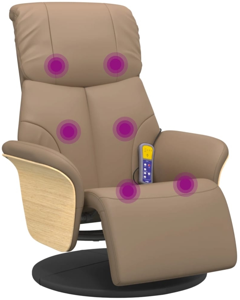 vidaXL Massagesessel mit Fußteil Cappuccino-Braun Kunstleder 356636 Bild 1
