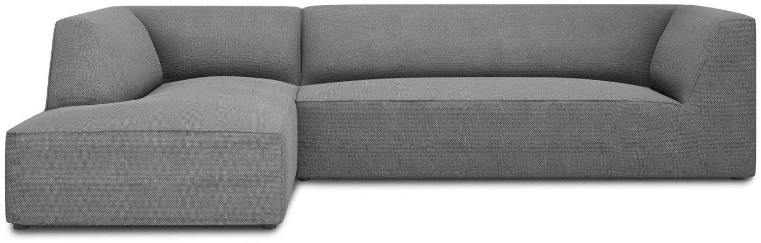 Micadoni 4-Sitzer Modular Ecke links Sofa Ruby | Bezug Grey | Beinfarbe Black Plastic Bild 1