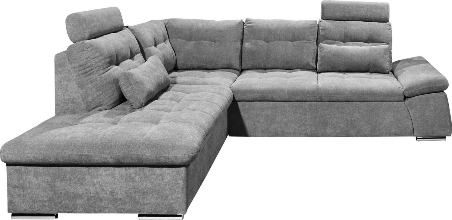 ED EXCITING DESIGN Ecksofa Nalo L-Form, mit Bettfunktion, Bettkasten, Kopfstützen, Nierenkissen etc. Bild 1