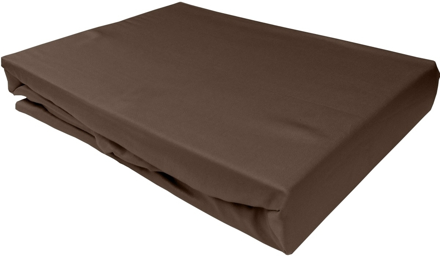 Bettwaesche-mit-Stil Mako-Satin Spannbettlaken dunkelbraun 200x200cm Höhe 31-40cm Bild 1