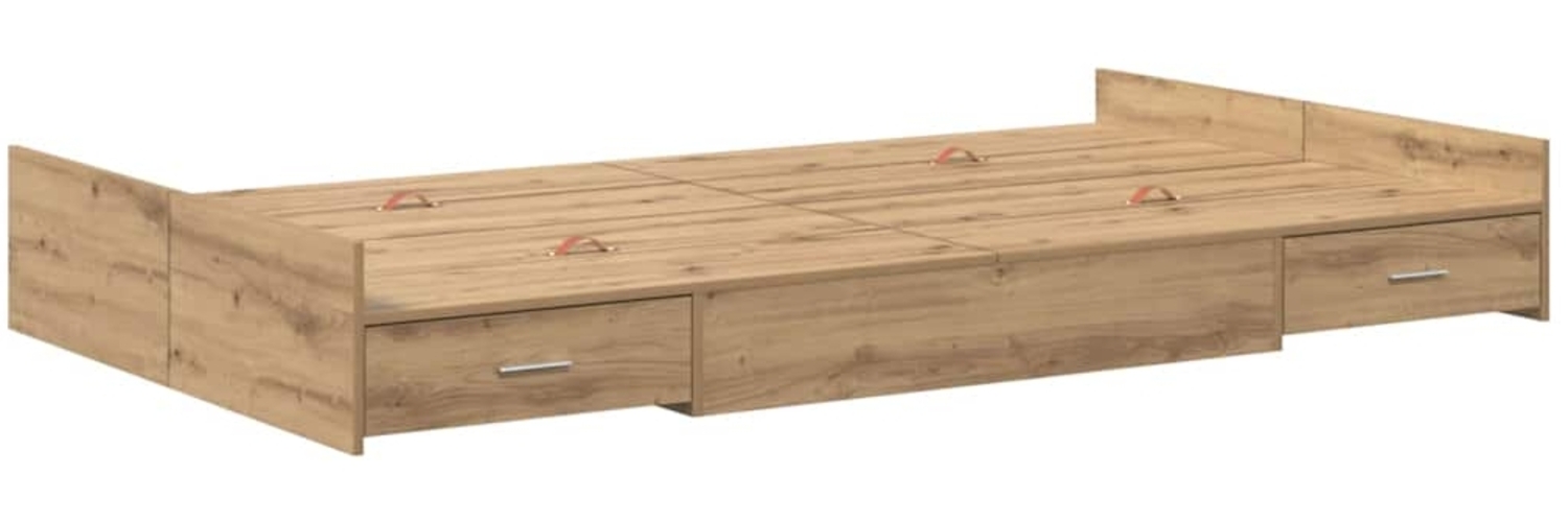 vidaXL Aufbewahrungsbettgestell Artisan-Eiche 120 x 200 cm 3335308 Bild 1