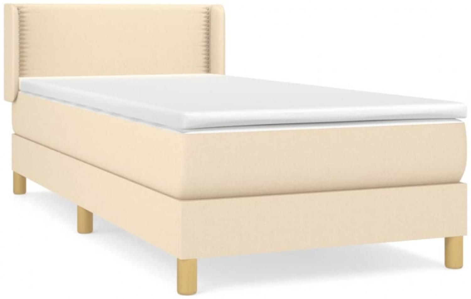 Boxspringbett mit Matratze Stoff Creme 80 x 200 cm, Härtegrad: H2 [3130150] Bild 1