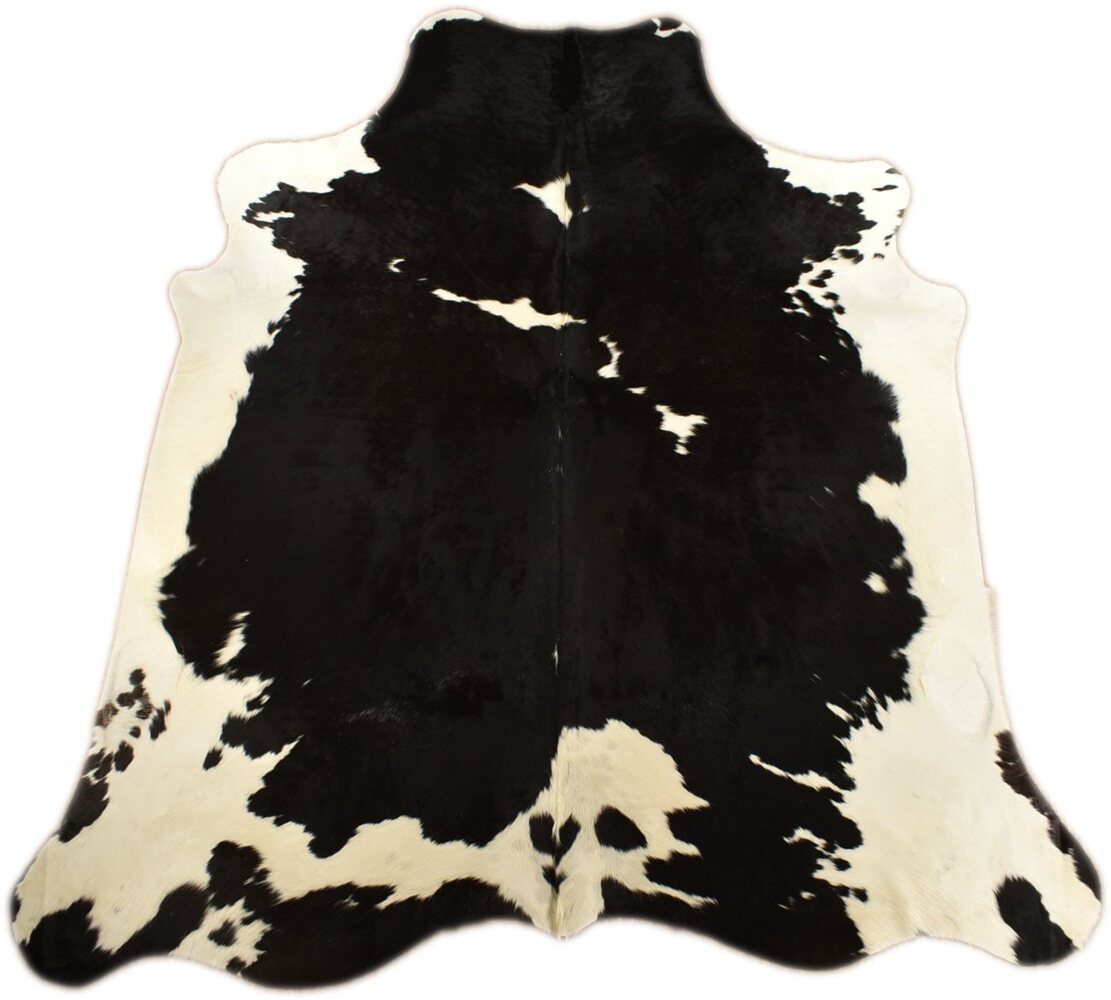KUHFELL online & NOMAD Fellteppich KUHFELL RINDERFELL TEPPICH SCHWARZ WEIß ca. 230 x 200 cm XL, Farbecht, Rutschfest, Schmutzabweisend, Fußbodenheizung geignet Bild 1