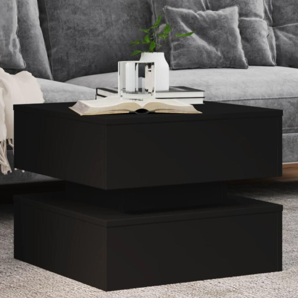 vidaXL Couchtisch mit LED-Leuchten Schwarz 50x50x40 cm 839855 Bild 1