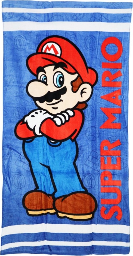 Super Mario Strandtuch Super Mario Kinder Badetuch XL 70x140 cm 100% Baumwolle Bild 1