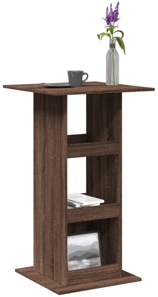 vidaXL Bartisch mit Ablagen Braun Eiche 60x60x102 cm Holzwerkstoff 854334 Bild 1