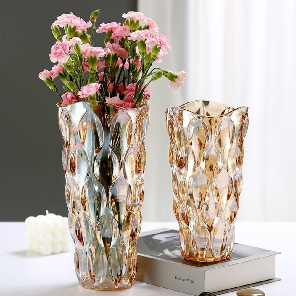 NUODWELL Dekovase Glas Blumenvase,Deko Wohnzimmer,Modern Glas Tulpenvase Aesthetic Vase Bild 1