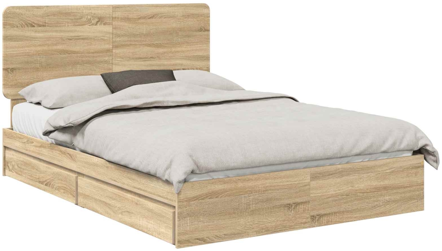 vidaXL Aufbewahrungsbett Sonoma-Eiche 150x200 cm Holzwerkstoff 3412674 Bild 1