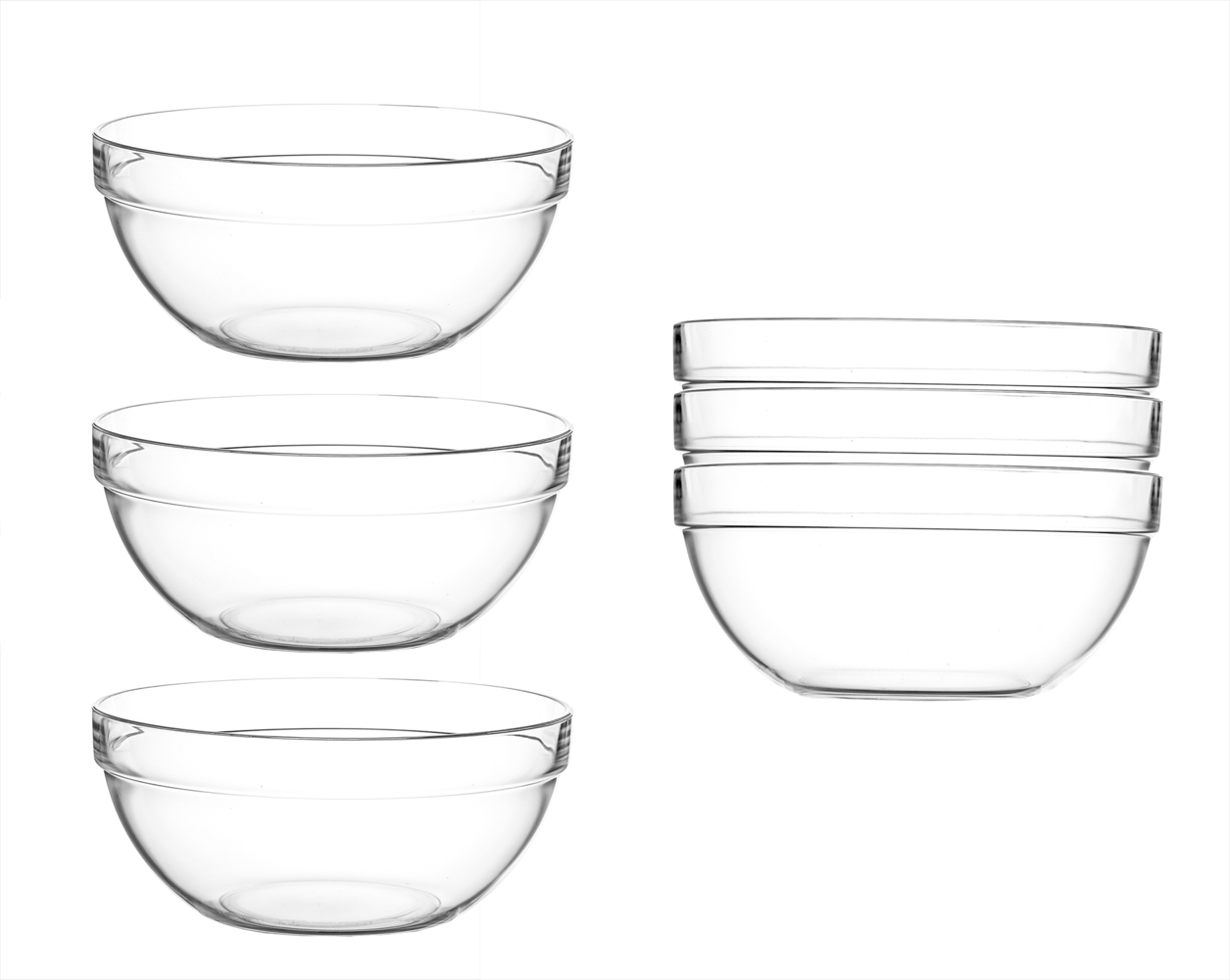 BigDean 6er Set Dipschalen Ø 10cm aus Glas 210ml - Made in France - Glasschalen, Dessertschalen, Snackschalen, Schälchen für Desserts, Tapas & Snacks Bild 1