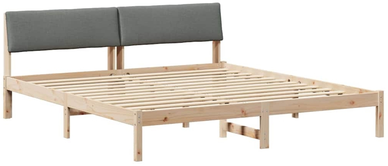 vidaXL Bettgestell Braun und Dunkelgrau 180 x 200 cm Massivholz Kiefer 3394334 Bild 1
