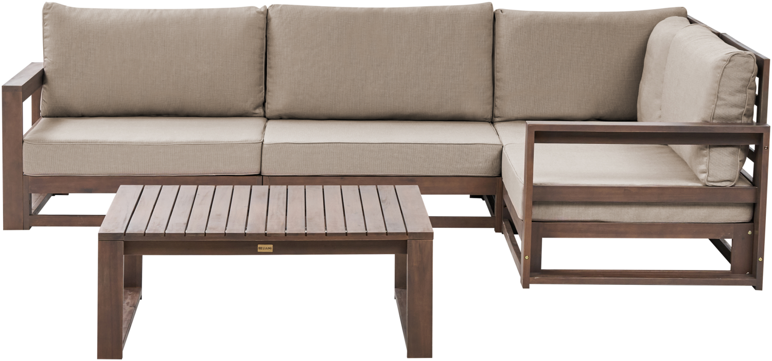 Lounge Set TIMOR FSC® zertifiziertes Akazienholz Dunkler Holzfarbton Linksseitig Bild 1