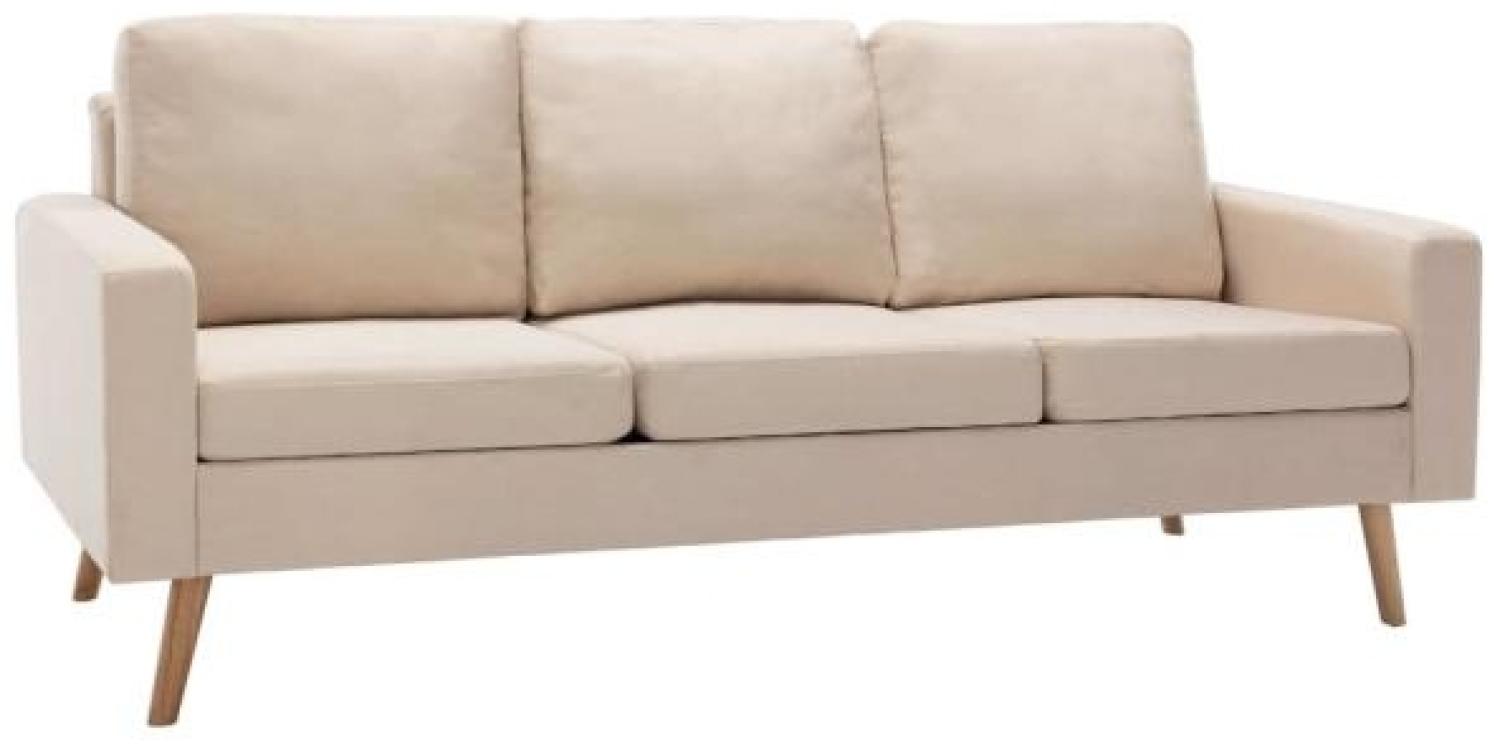 vidaXL 3-Sitzer-Sofa Creme Stoff 288716 Bild 1