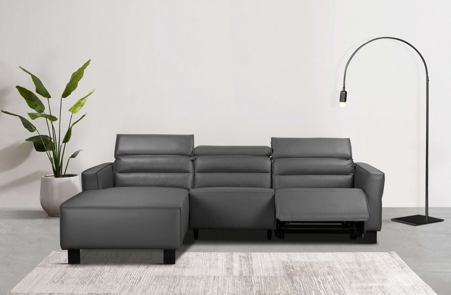 Places of Style Ecksofa Carpari, L-Form, 263 cm, mit manueller o. elektrischer Relaxfunktion, und USB/ Kopfteilverstellg Bild 1
