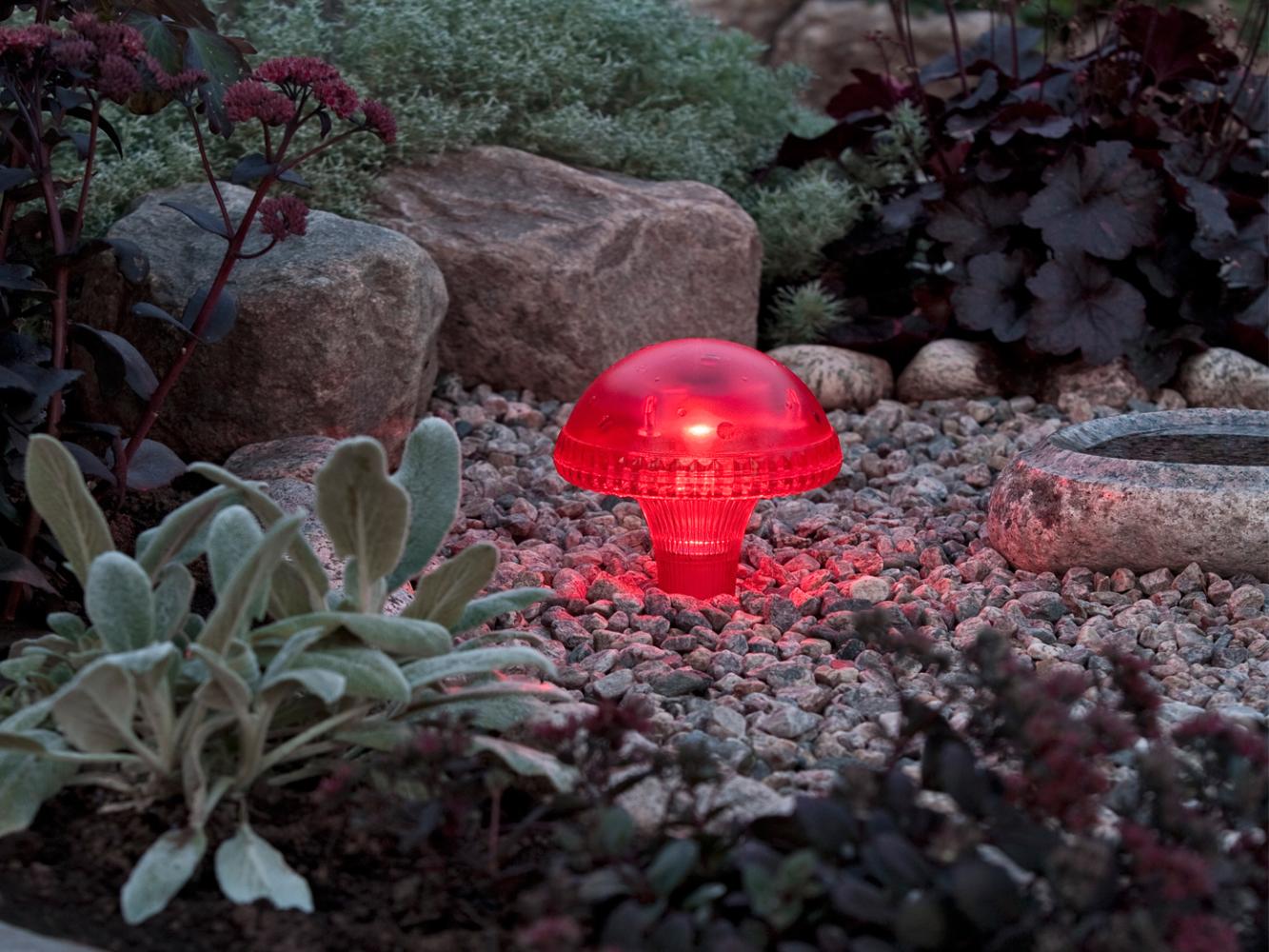 KONSTSMIDE Assisi Pilz Solar LED Leuchte rot Bild 1