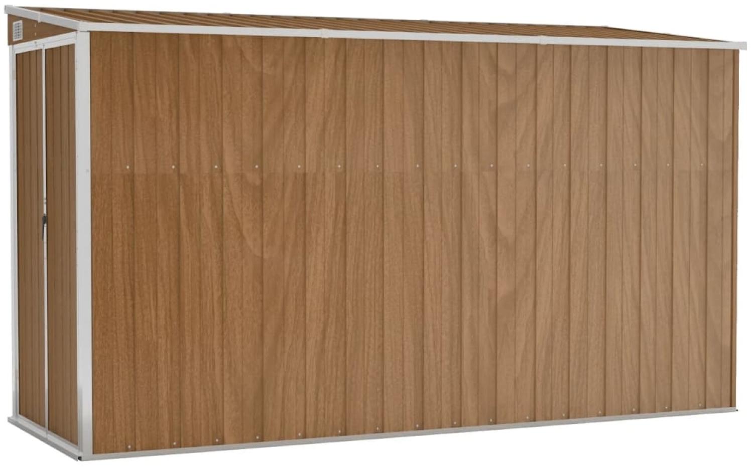vidaXL Anbauschuppen Braun 118x288x178 cm Verzinkter Stahl 316228 Bild 1