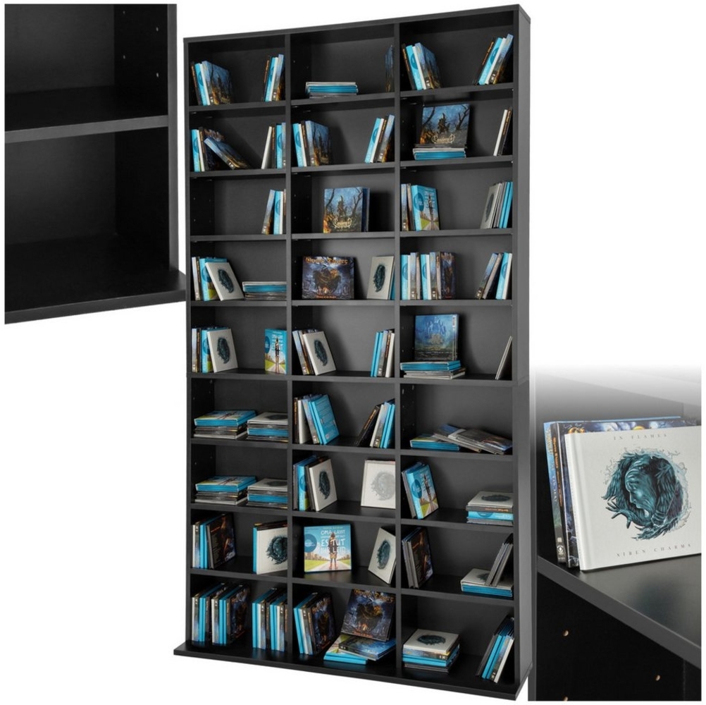 tectake CD-Regal CD DVD Regal, Set 1-tlg, in Holzoptik Bild 1