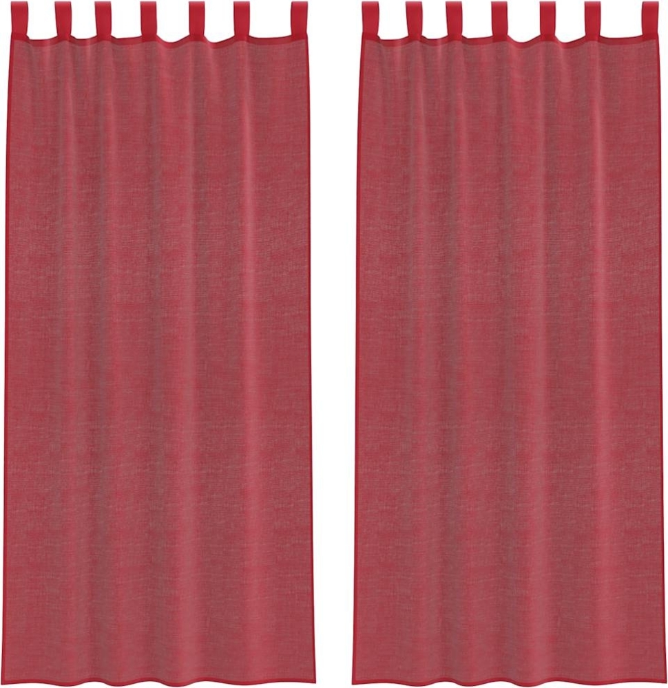 vidaXL Voile Vorhänge mit Stangentaschen 2 Stk. Weinrot 4102248 Bild 1