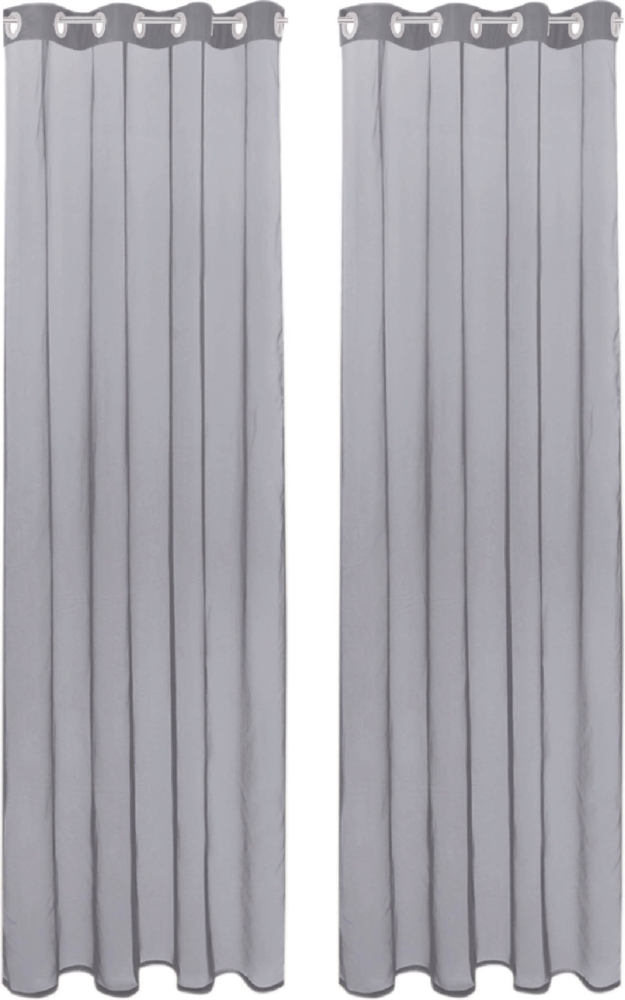 Bestlivings Transparente Graue Gardine mit Ösen 2er Pack (B140 x L245), viele Varianten erhältlich Bild 1