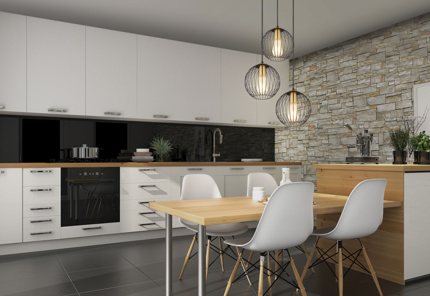 Hängeleuchte Hängelampe Wohnzimmer Pendelleuchte Metall schwarz 15589-3H Bild 1