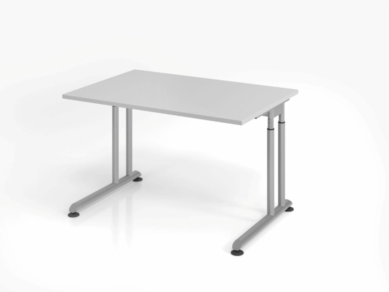 Schreibtisch C-Fuß 120x80cm Grau/Silber Bild 1