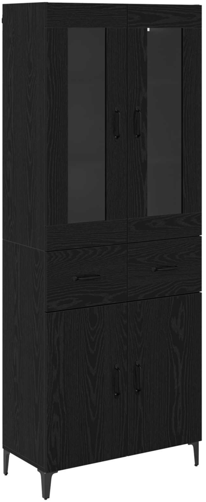 vidaXL Highboard Schwarz Eichen-Optik 69,5 x 34 x 180 cm Holzwerkstoff 3416187 Bild 1
