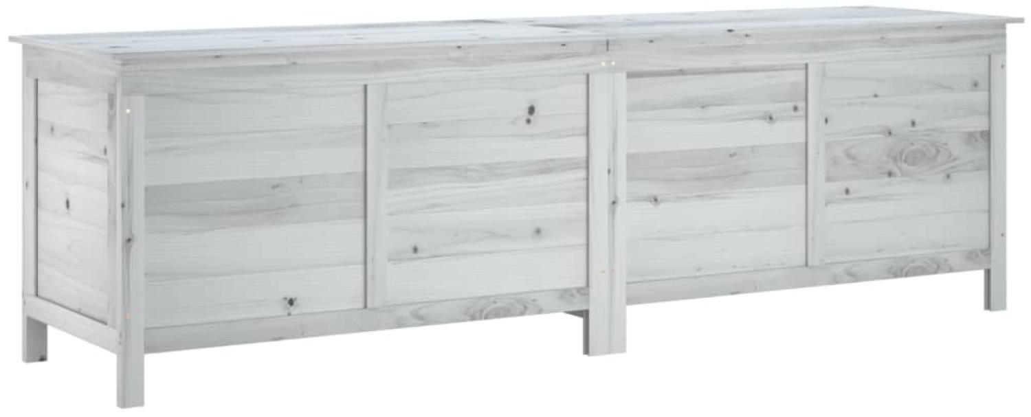 vidaXL Gartentruhe Weiß 198,5x50x56,5 cm Massivholz Tanne 364761 Bild 1