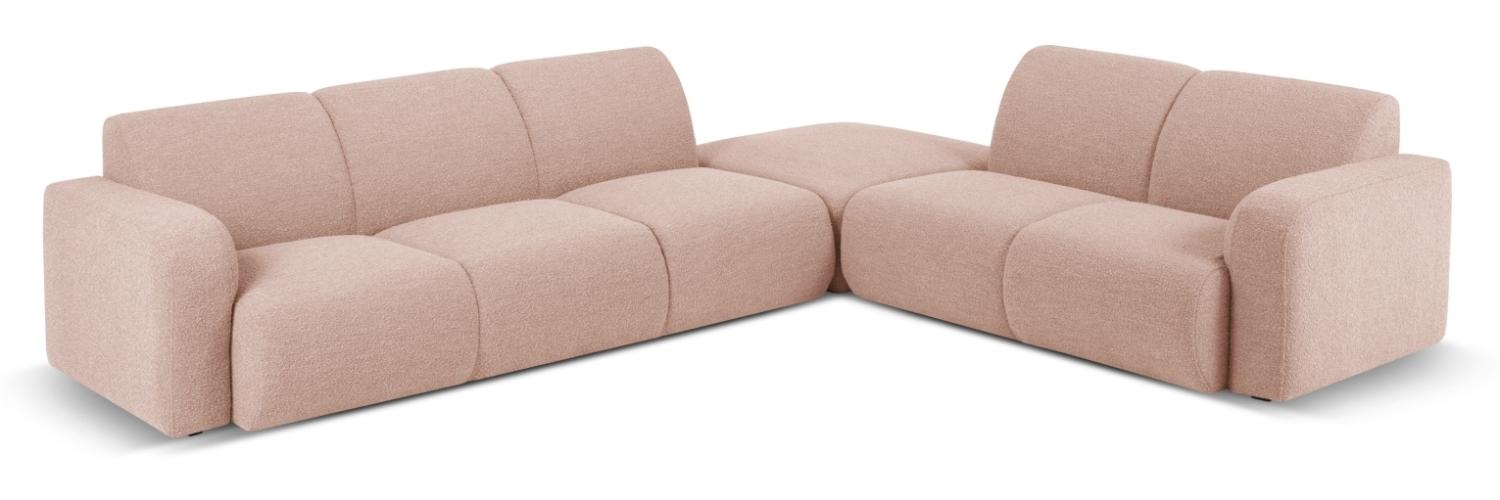 Micadoni Boucle Ecksofa Molino 6-Sitzer Rechts Boucle Puderrosa Bild 1