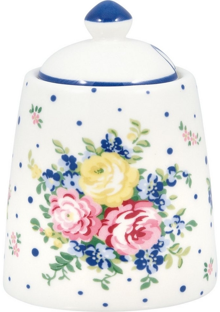 Greengate Zuckerdose Laura Zuckerdose white 10 cm, Stoneware Bild 1