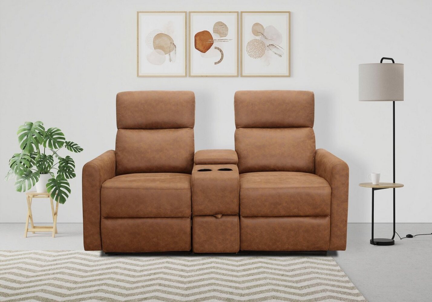 Home affaire 2-Sitzer Daoulas, 2er-Kinosofa, TV-Sessel, Multimedia-Sofa, Kinosofa mit Relaxfunktion, Getränkehalter und Stauraum Bild 1