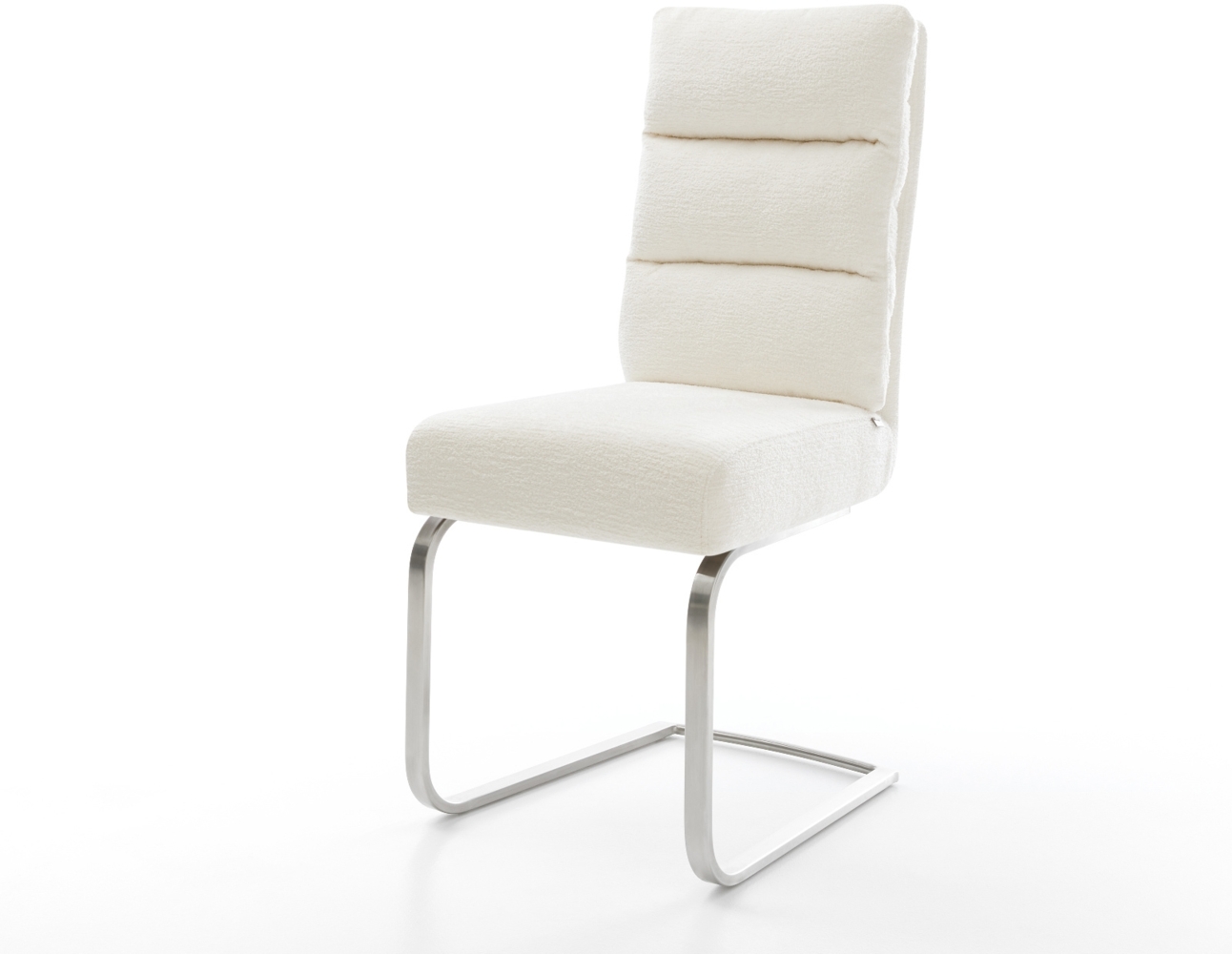 Freischwinger Pela-Flex Bouclé Soft Beige Freischwinger flach Edelstahl Taschenfederkern Bild 1