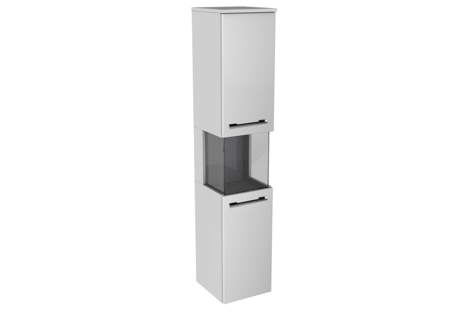 Lanzet Hochschrank Vitrine 30 cm, links, Weiß Bild 1