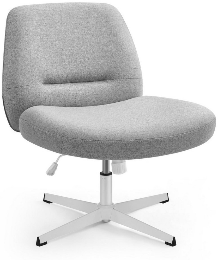 Songmics HOME Bürostuhl, Schreibtischstuhl, Drehstuhl, breite Sitzfläche zum Sitzen im Schneidersitz, modern, mit Kreuzfuß/Fußkreuz, höhenverstellbar, Wippfunktion, für Büro, Homeoffice, taubengrau OBGDE046G01 Bild 1