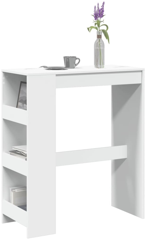 vidaXL Bartisch mit Regal Weiß 90x40x103,5 cm Holzwerkstoff 854373 Bild 1