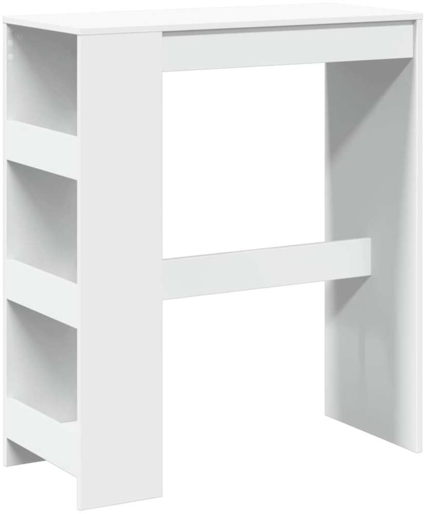 vidaXL Bartisch mit Regal Weiß 90x40x103,5 cm Holzwerkstoff 854373 Bild 1