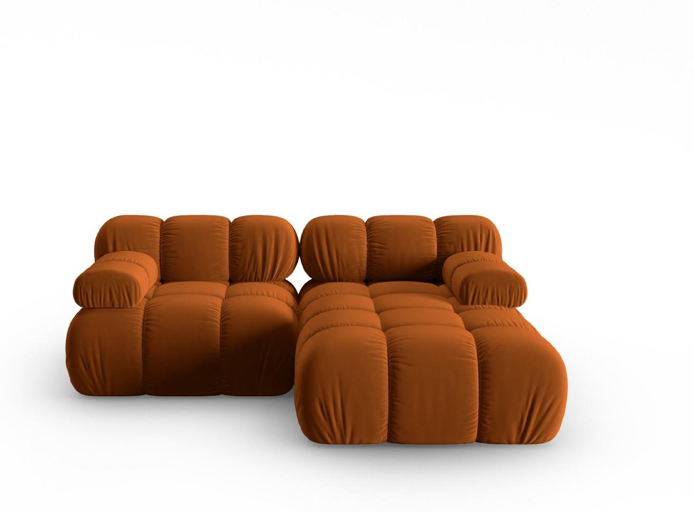 Micadoni Modulares Ecksofa Bellis 3-Sitzer Rechts Samtstoff Terrakotta Bild 1