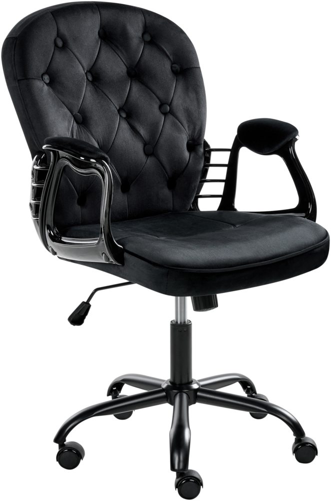 Schreibtischstuhl PRINCESS Samtstoff Schwarz Bild 1