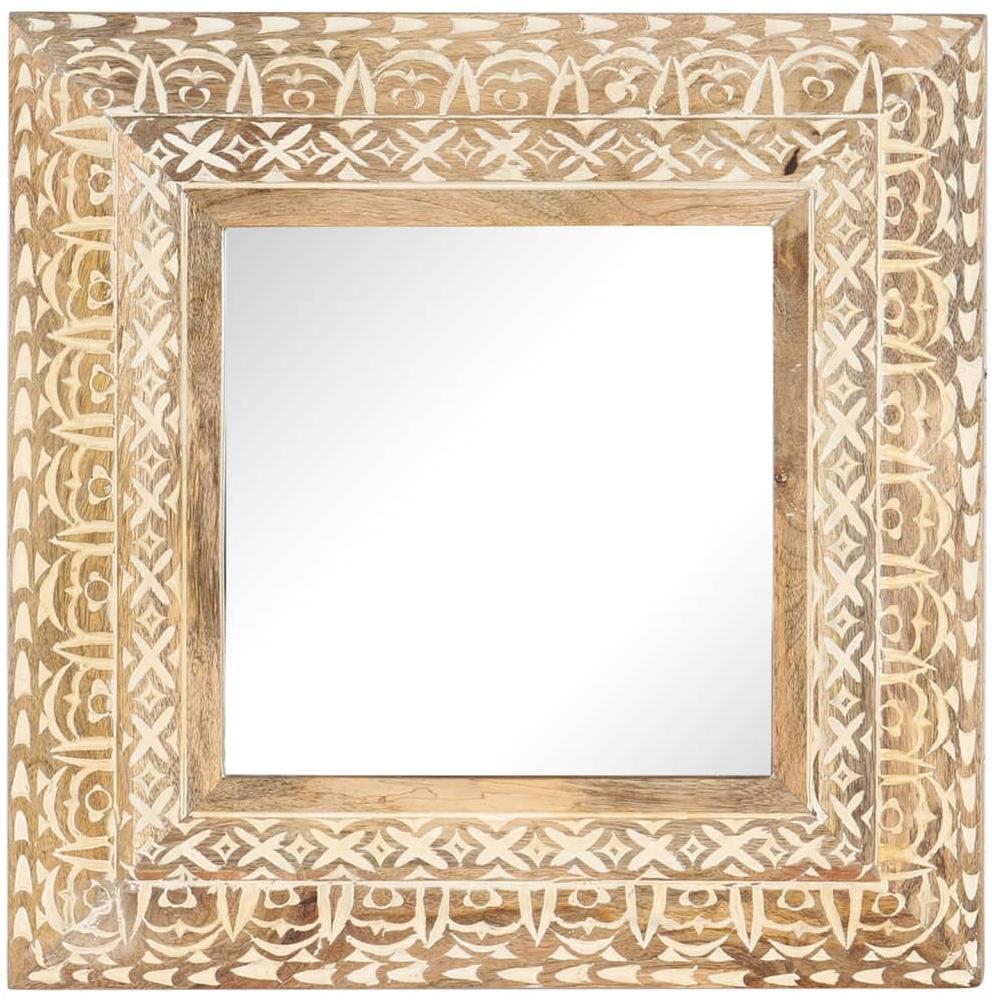 vidaXL Spiegel Handgeschnitzt 50x50x2,6 cm Massivholz Mango 321644 Bild 1