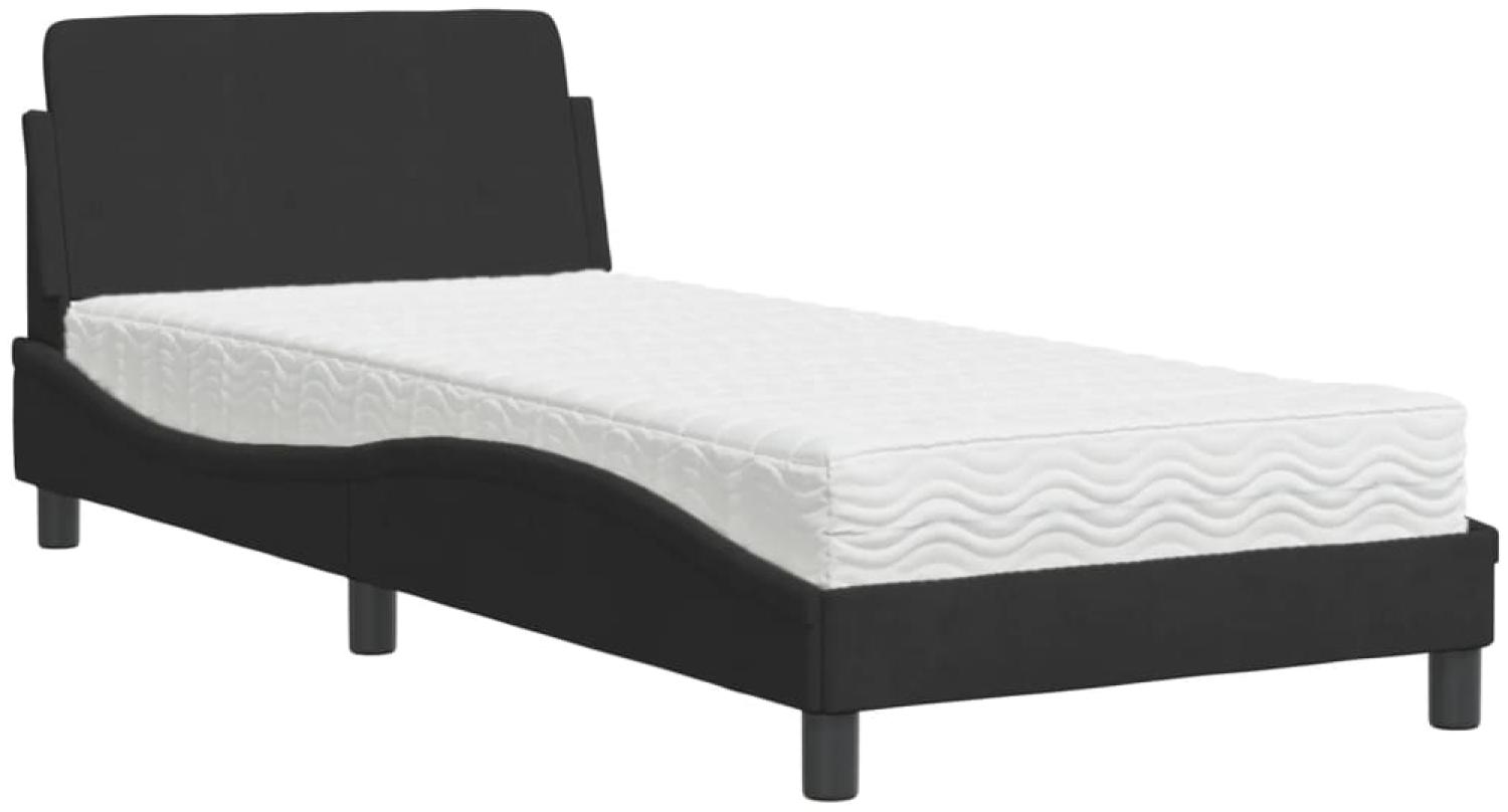 vidaXL Bett mit Matratze "Dover" Schwarz 90x200 cm Samt 3208333 Bild 1