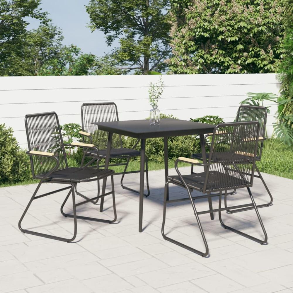 vidaXL Gartenstühle 4 Stk. Schwarz 58x59x85,5 cm PVC Rattan 312174 Bild 1