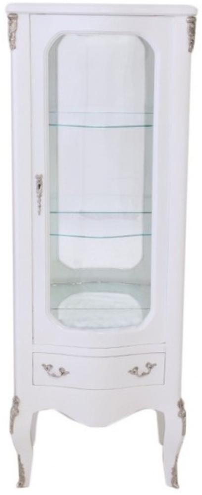 Casa Padrino Barock Vitrine Weiß 130 cm - Vitrinenschrank - Wohnzimmerschrank Bild 1