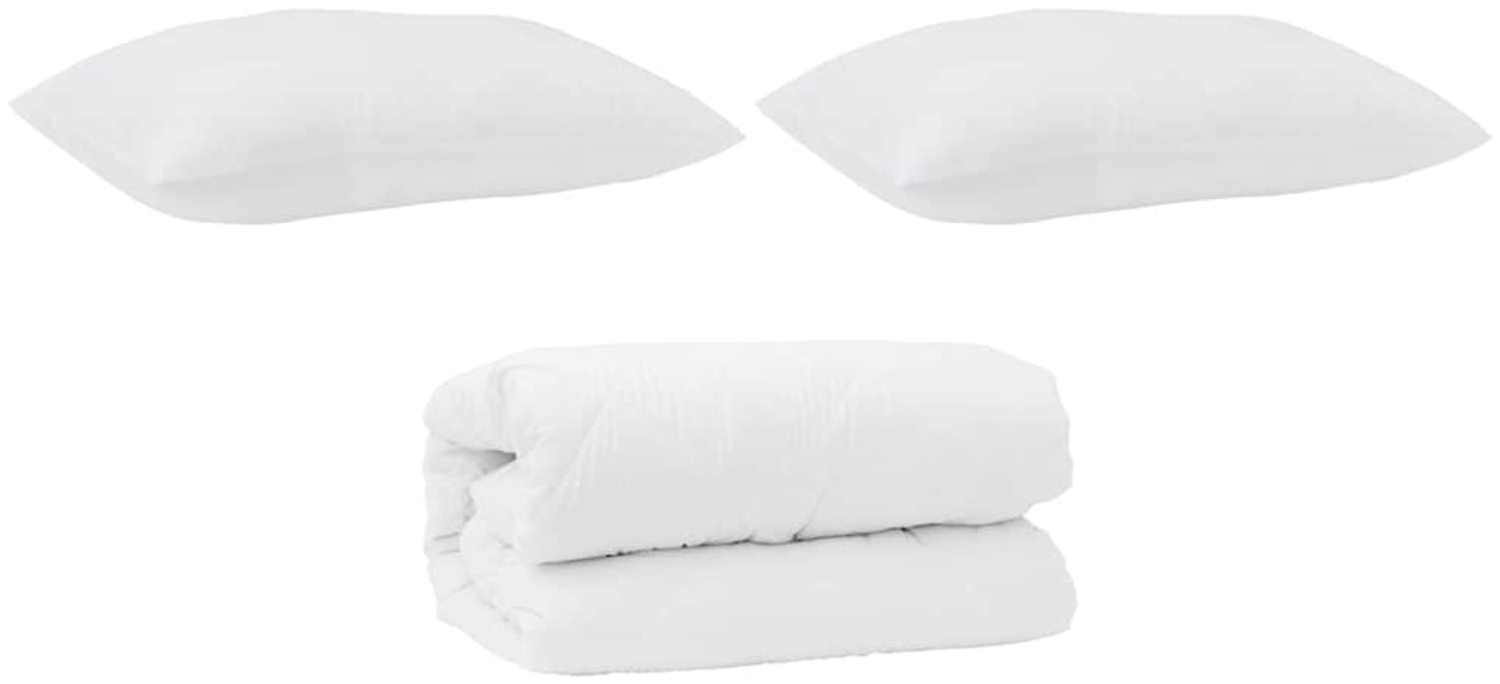 vidaXL Sommerdecke mit Kissen 2 pcs Weiß Mikrofaser 3376415 Bild 1