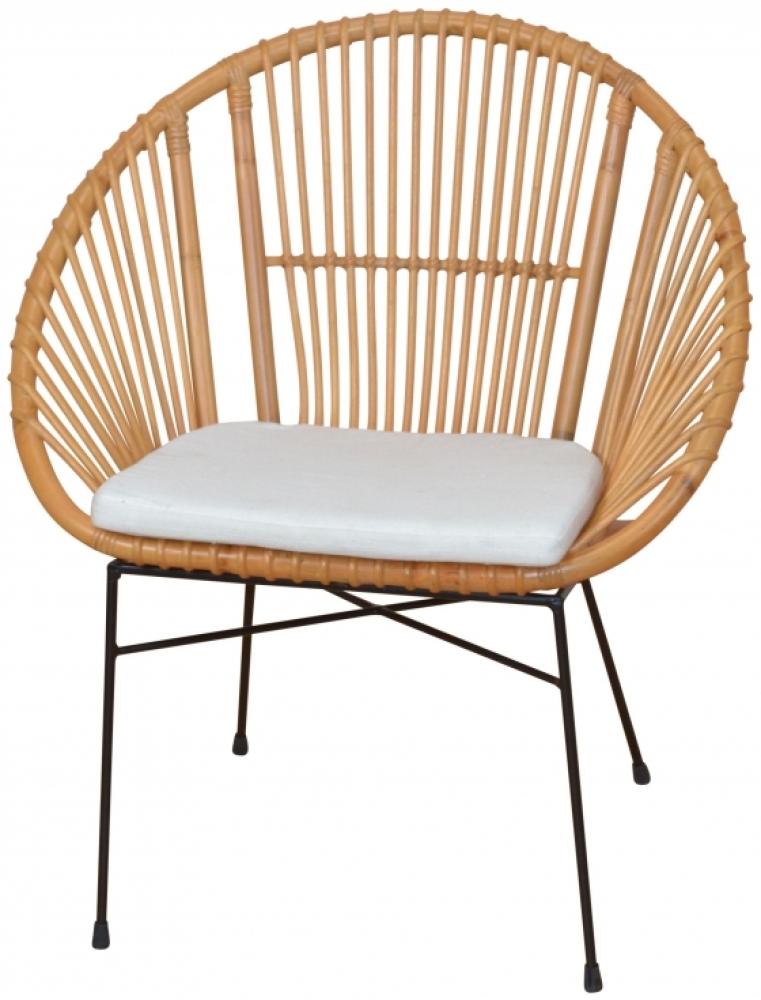 Rattansessel "Dasy" aus Rattan handgeflochten, incl. Sitzkissen Bild 1